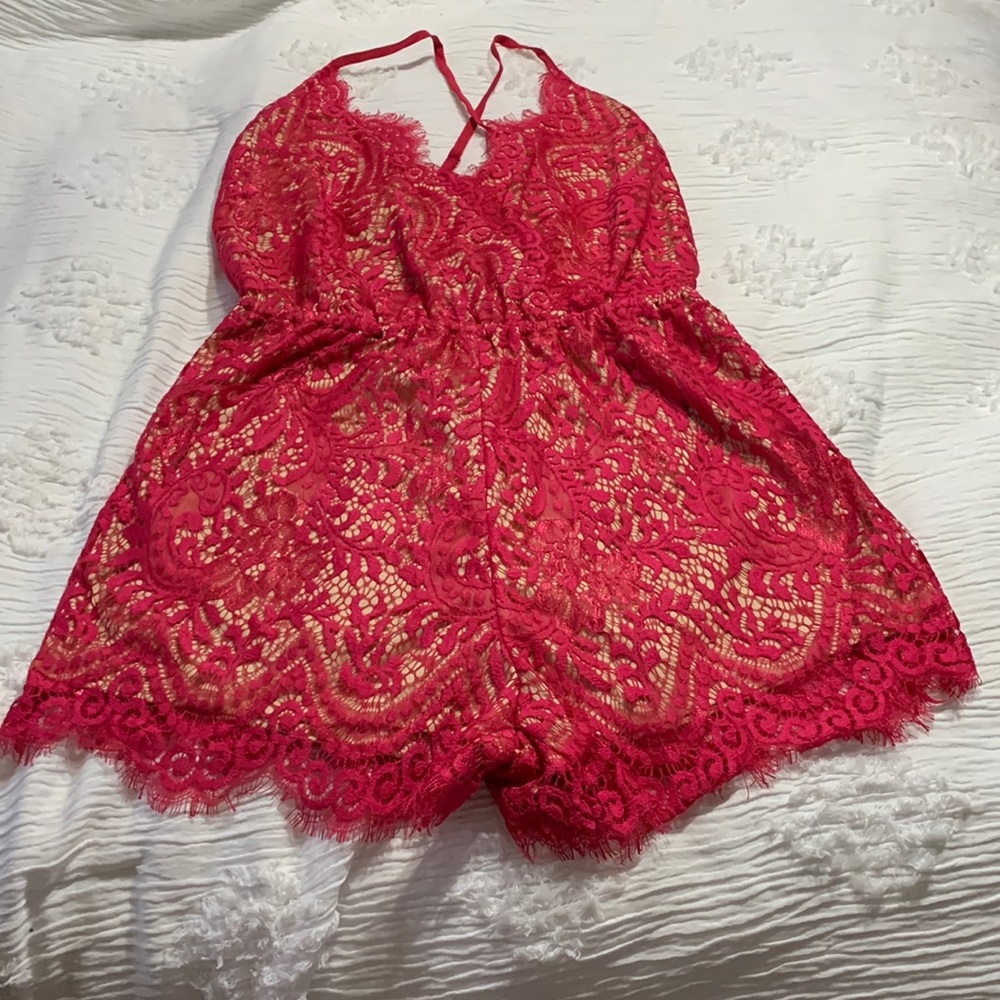 Fashion, nova romanticized, romper color is Berry size medium